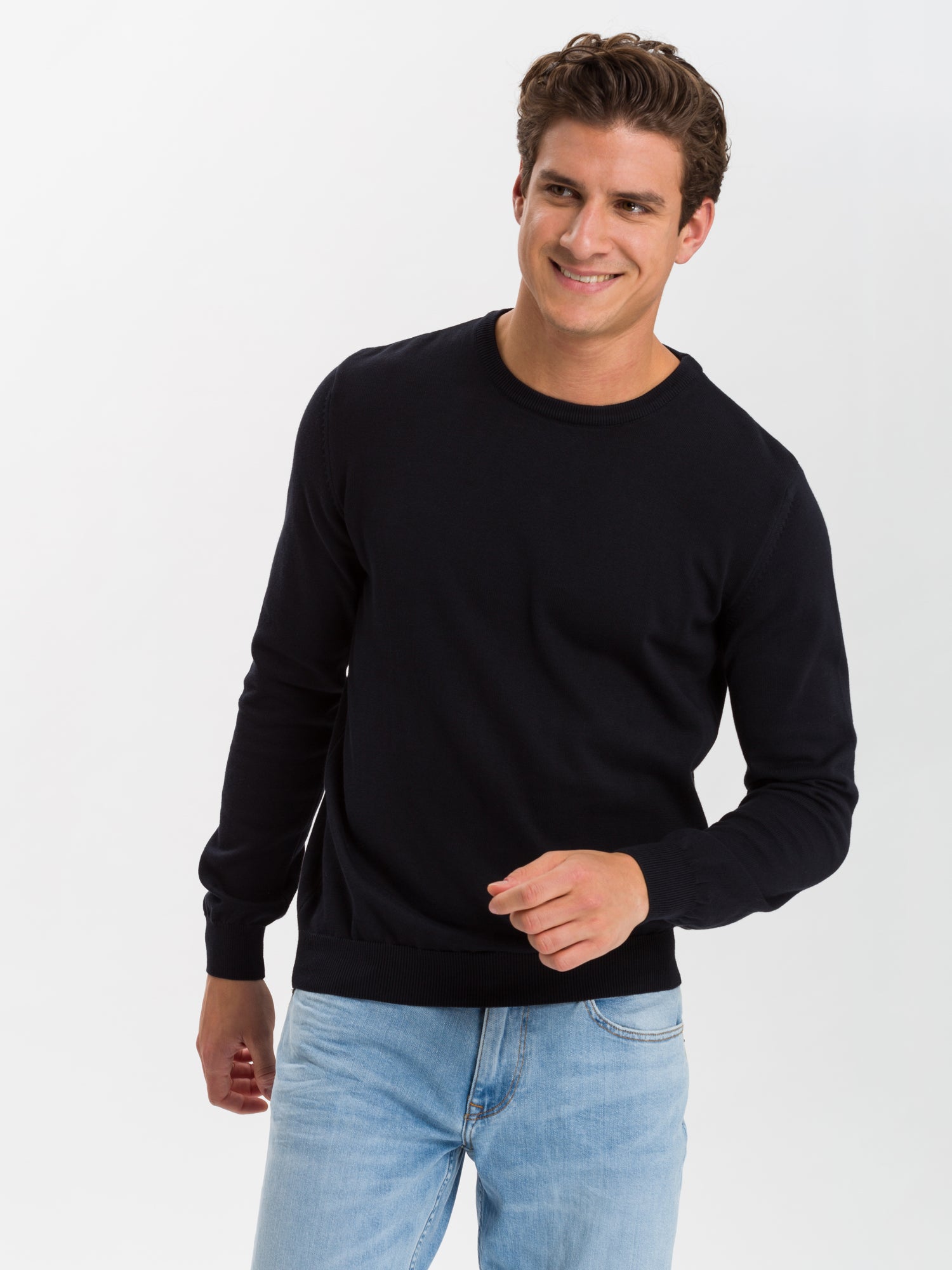 CROSS JEANS Strickpullover Rundhals - Midnight Ink - 34156-020