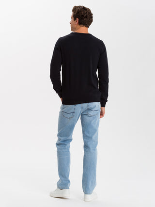 CROSS JEANS Strickpullover Rundhals - Midnight Ink - 34156-020