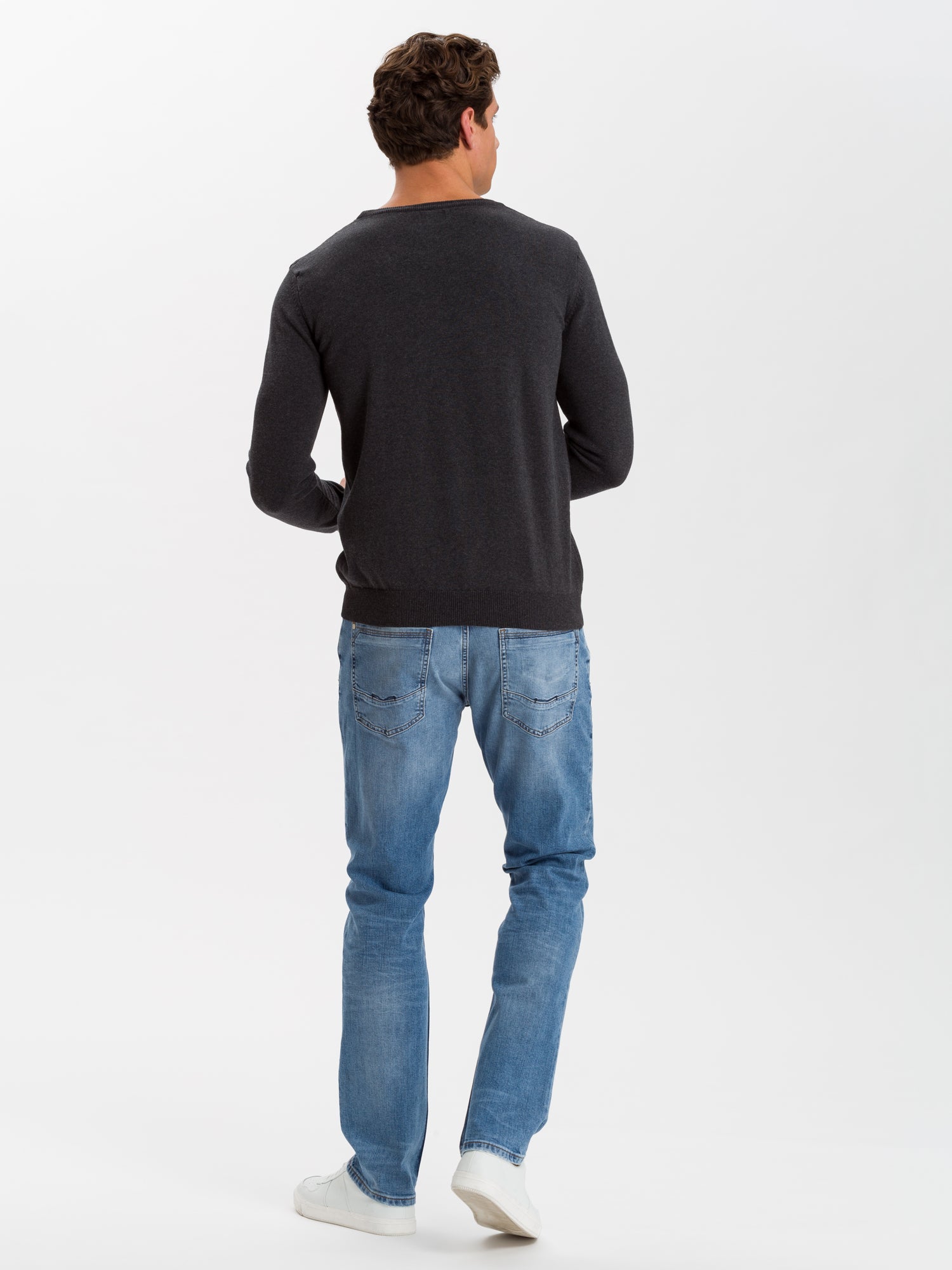 CROSS JEANS Strickpullover - Charcoal Mist - 34156-021 von Cross Jeans