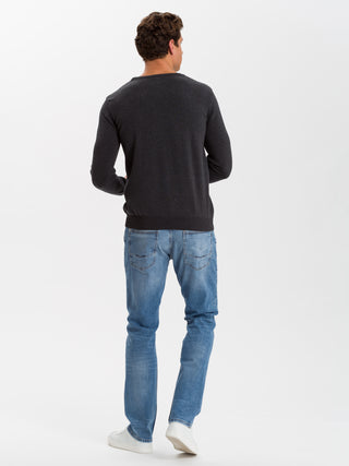CROSS JEANS Strickpullover - Charcoal Mist - 34156-021