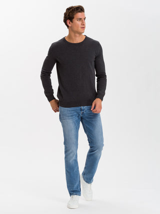 CROSS JEANS Strickpullover - Charcoal Mist - 34156-021