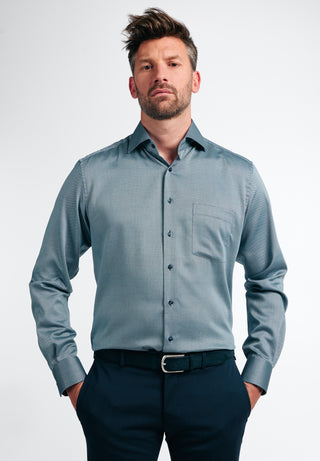 ETERNA MODERN FIT Langarm Hemd - Harbor Mist Teal - 3475-07-X19K