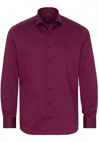 eterna modern fit chemise manches longues rouge vin structurée 3680-56-x17v