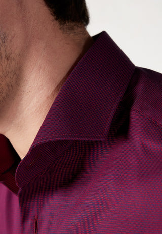 eterna modern fit chemise manches longues rouge vin structurée 3680-56-x17v