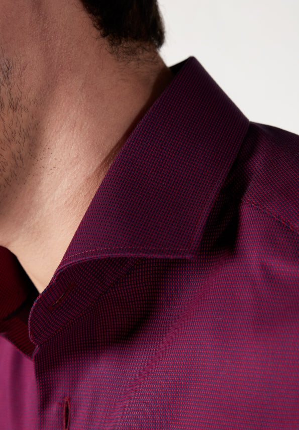eterna modern fit chemise manches longues rouge vin structurée 3680-56-x17v von Eterna
