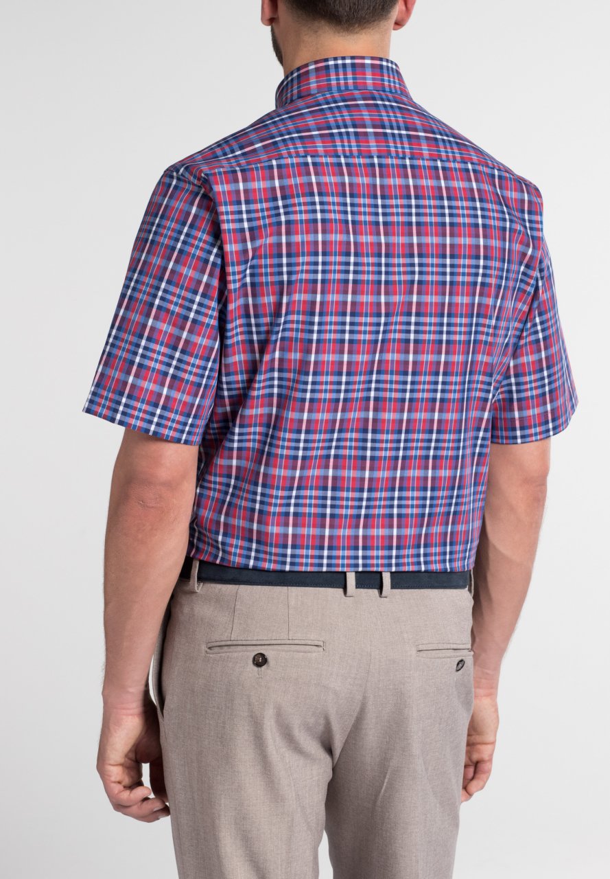 ETERNA COMFORT FIT Kurzarm Hemd - Harbor Check Blue - 3772-17-K14L von Eterna