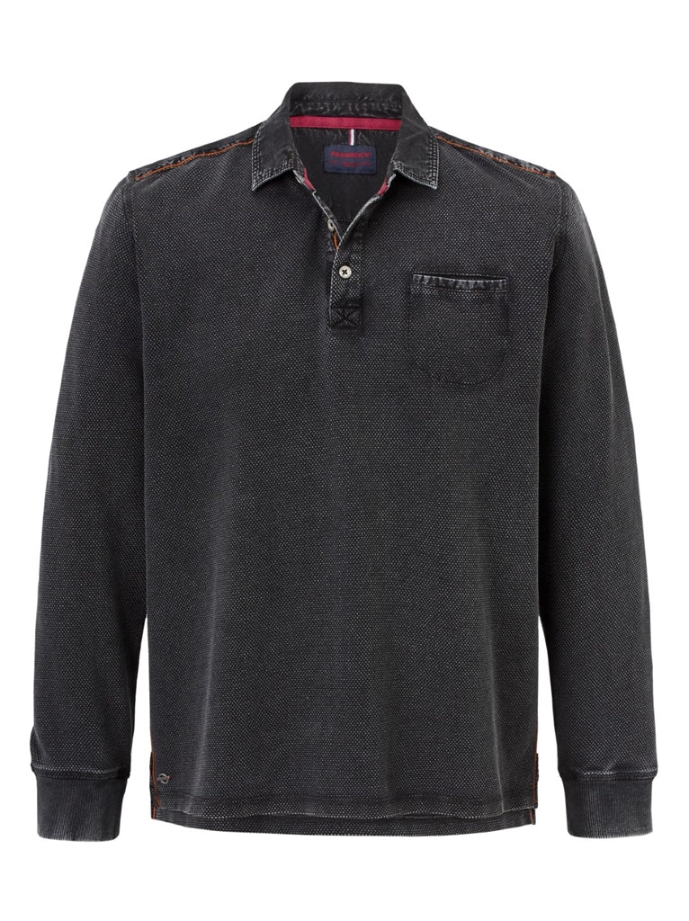 PADDOCKS LONGSLEEVE POLO Pullover/Longsleeve - Midnight Speckle - 38116 6344.0810