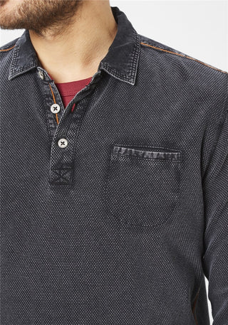 PADDOCKS LONGSLEEVE POLO Pullover/Longsleeve - Midnight Speckle - 38116 6344.0810