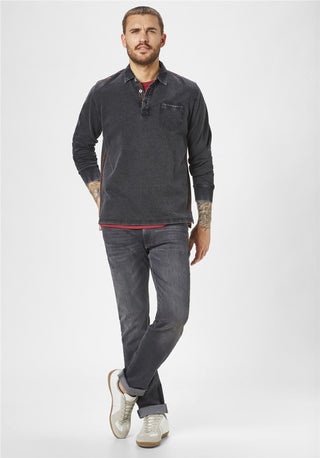 PADDOCKS LONGSLEEVE POLO Pullover/Longsleeve - Midnight Speckle - 38116 6344.0810