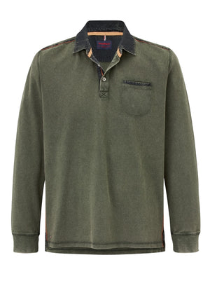 PADDOCKS Ospig Ospig Longsleeve Polo - Moss Sprig Green - 38116 6344.1905
