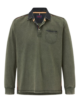 PADDOCKS Ospig Ospig Longsleeve Polo - Moss Sprig Green - 38116 6344.1905