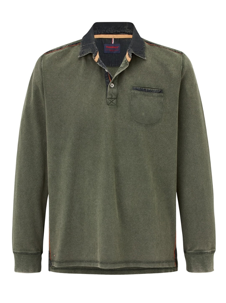PADDOCKS Ospig Ospig Longsleeve Polo - Moss Sprig Green - 38116 6344.1905