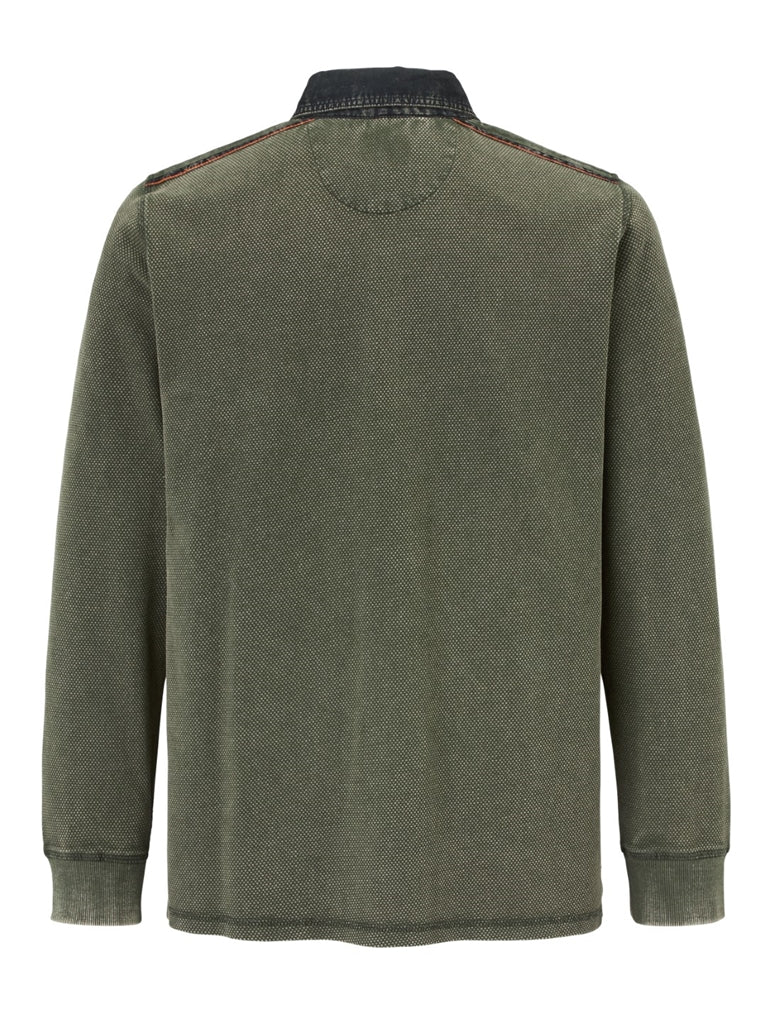 PADDOCKS Ospig Ospig Longsleeve Polo - Moss Sprig Green - 38116 6344.1905