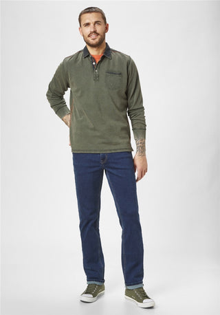 PADDOCKS Ospig Ospig Longsleeve Polo - Moss Sprig Green - 38116 6344.1905