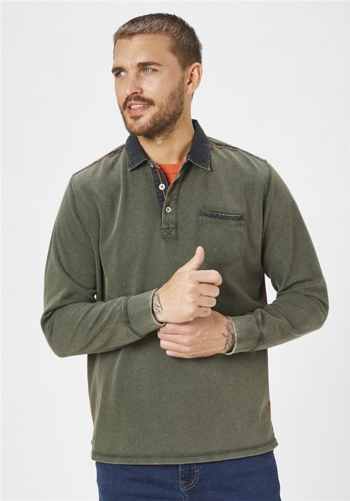 PADDOCKS Ospig Ospig Longsleeve Polo - Moss Sprig Green - 38116 6344.1905 von Paddocks