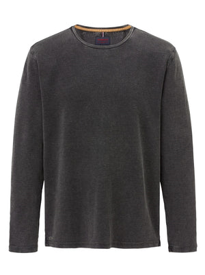 PADDOCKS Ospig Longsleeve Rundhals - Midnight Charcoal - 38118 6345.1200