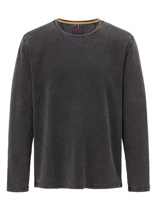PADDOCKS Ospig Longsleeve Rundhals - Midnight Charcoal - 38118 6345.1200