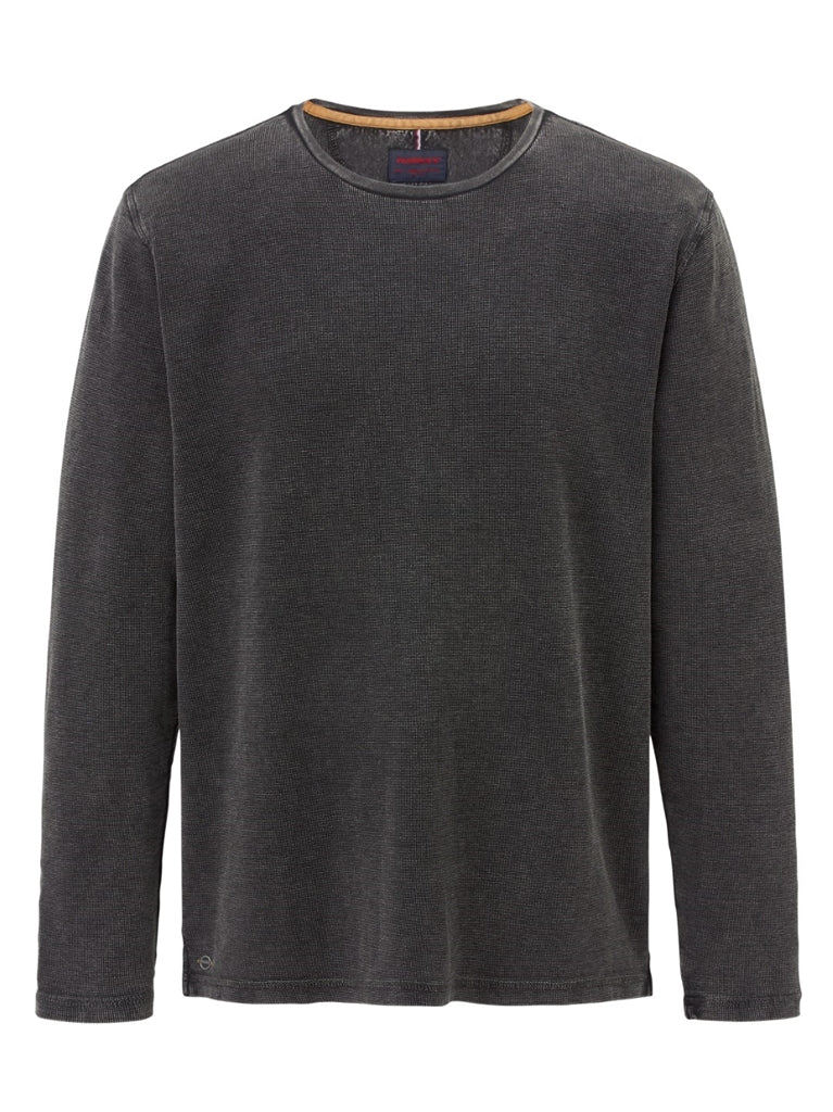 PADDOCKS Ospig Longsleeve Rundhals - Midnight Charcoal - 38118 6345.1200