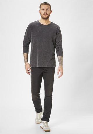 PADDOCKS Ospig Longsleeve Rundhals - Midnight Charcoal - 38118 6345.1200