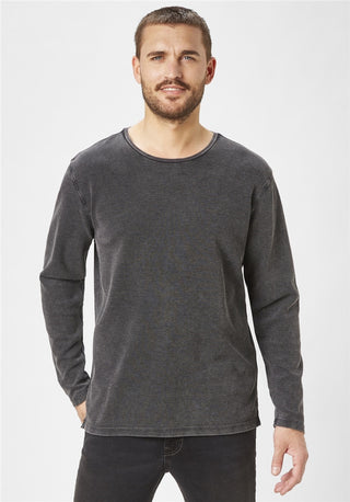 PADDOCKS Ospig Longsleeve Rundhals - Midnight Charcoal - 38118 6345.1200