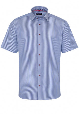 ETERNA MODERN FIT TWILL Kurzarm Hemd - Azure Pinstripe - 3884-16-C94P