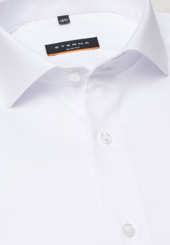 ETERNA SLIM FIT Langarm Hemd - Glacier White Twill - 3929-00-F182 von Eterna