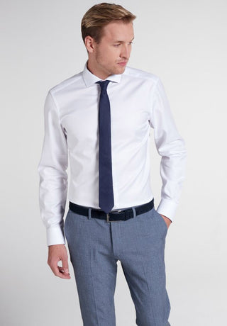 ETERNA SLIM FIT Langarm Hemd - Glacier White Twill - 3929-00-F182