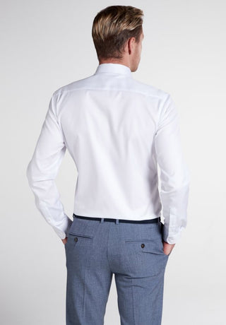 ETERNA SLIM FIT Langarm Hemd - Glacier White Twill - 3929-00-F182