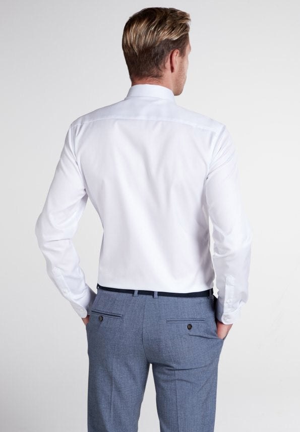 ETERNA SLIM FIT Langarm Hemd - Glacier White Twill - 3929-00-F182 von Eterna