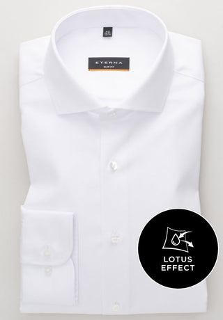 ETERNA SLIM FIT Langarm Hemd - Glacier White Twill - 3929-00-F182