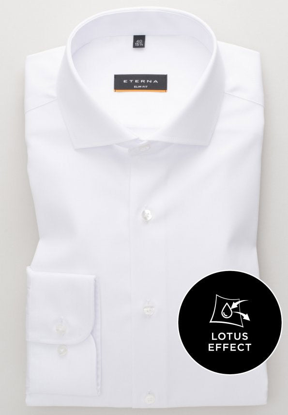 ETERNA SLIM FIT Langarm Hemd - Glacier White Twill - 3929-00-F182 von Eterna
