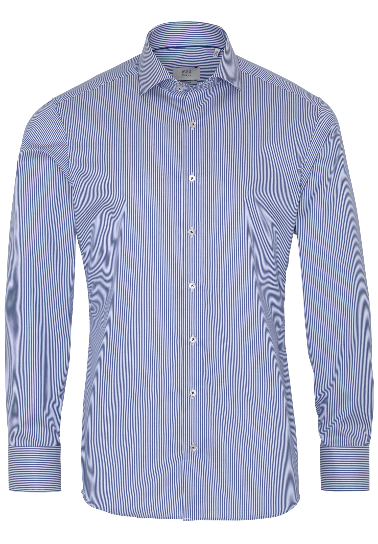 ETERNA 1863 Slim Fit Langarm Hemd - Coastal Pinstripe Blue - 3961-16-F682