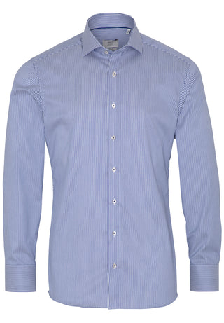 ETERNA 1863 Slim Fit Langarm Hemd - Coastal Pinstripe Blue - 3961-16-F682