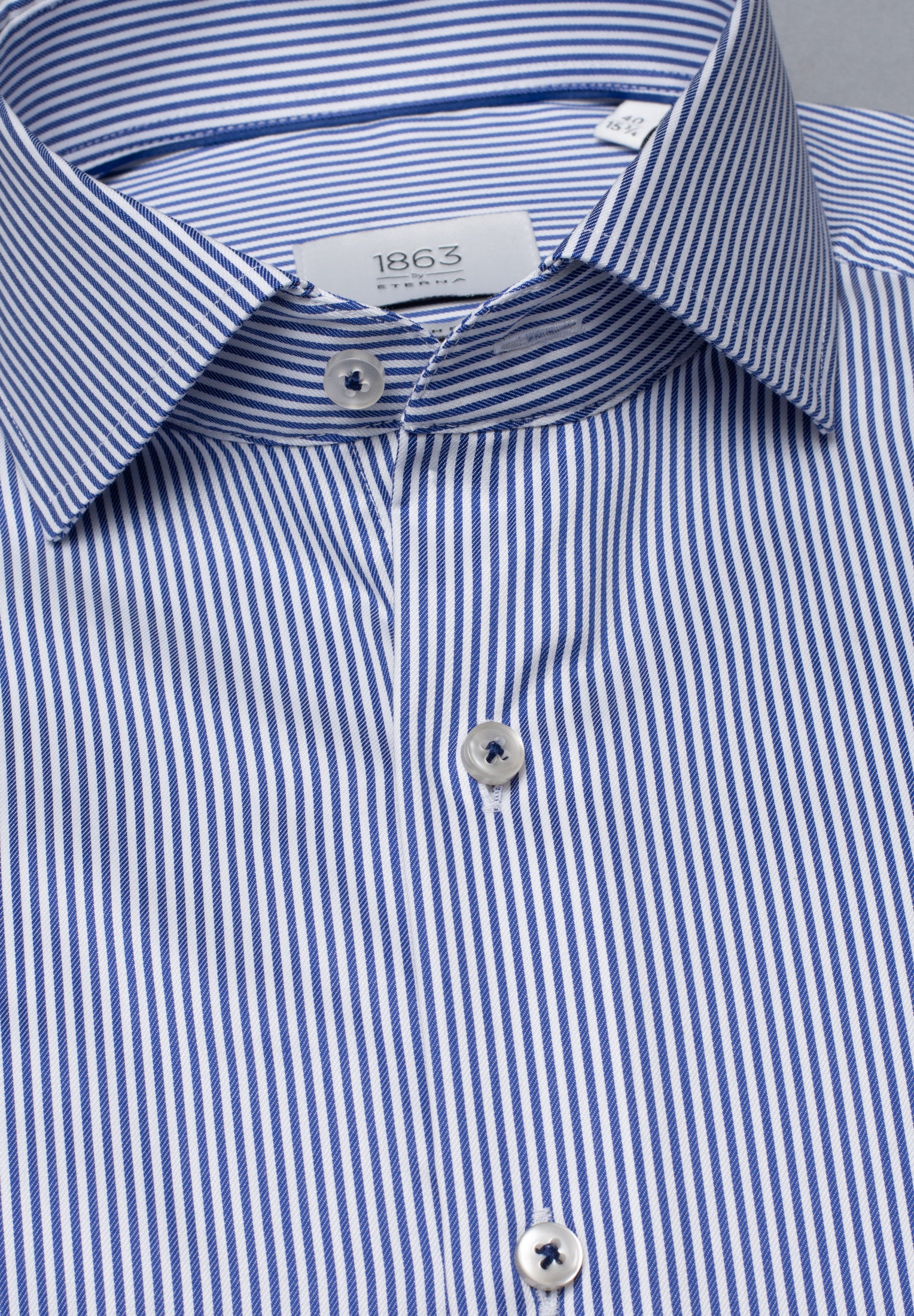 ETERNA 1863 Slim Fit Langarm Hemd - Coastal Pinstripe Blue - 3961-16-F682