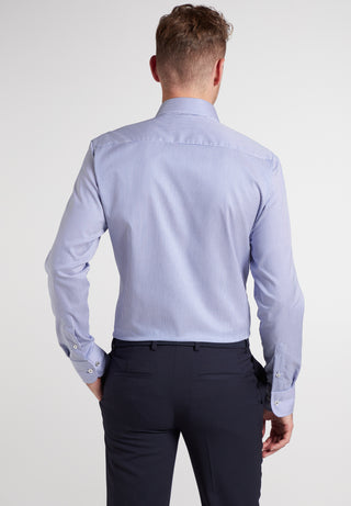 ETERNA 1863 Slim Fit Langarm Hemd - Coastal Pinstripe Blue - 3961-16-F682