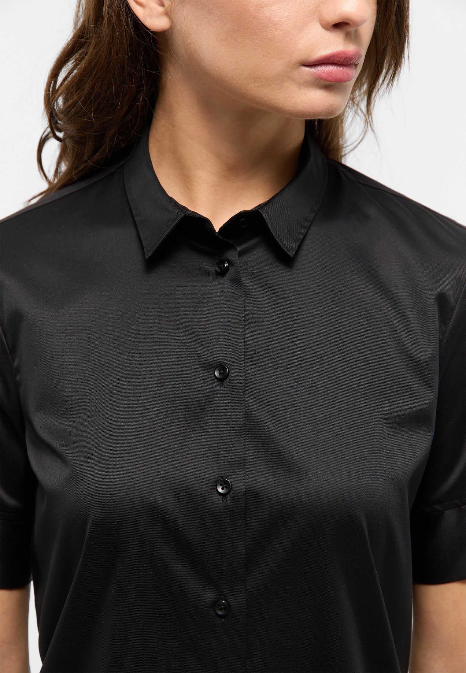 ETERNA REGULAR FIT COVER SHIRT - Midnight Satin Black - 5008-39-H965 von Eterna