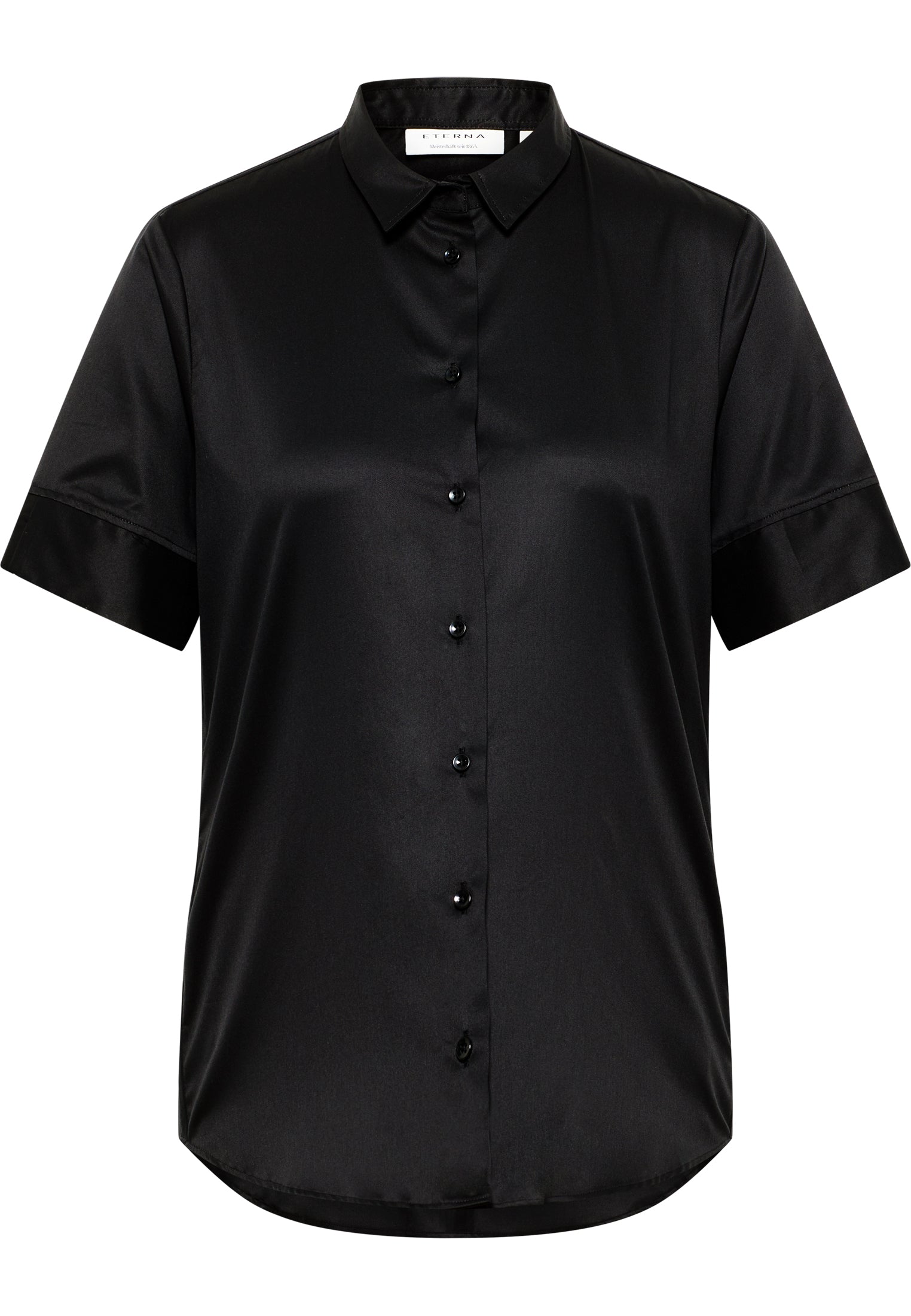 ETERNA REGULAR FIT COVER SHIRT - Midnight Satin Black - 5008-39-H965