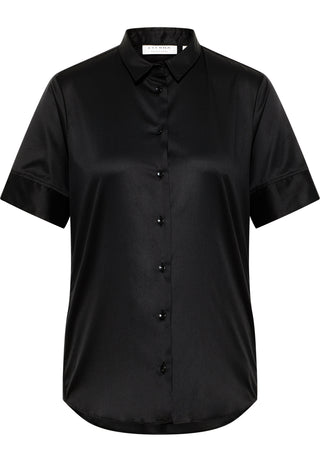 ETERNA REGULAR FIT COVER SHIRT - Midnight Satin Black - 5008-39-H965