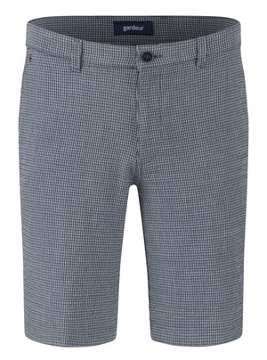 ATELIER GARDEUR Jasper Bermuda Shorts - Slate Check Blue - JASPER-S-888-220201-2064