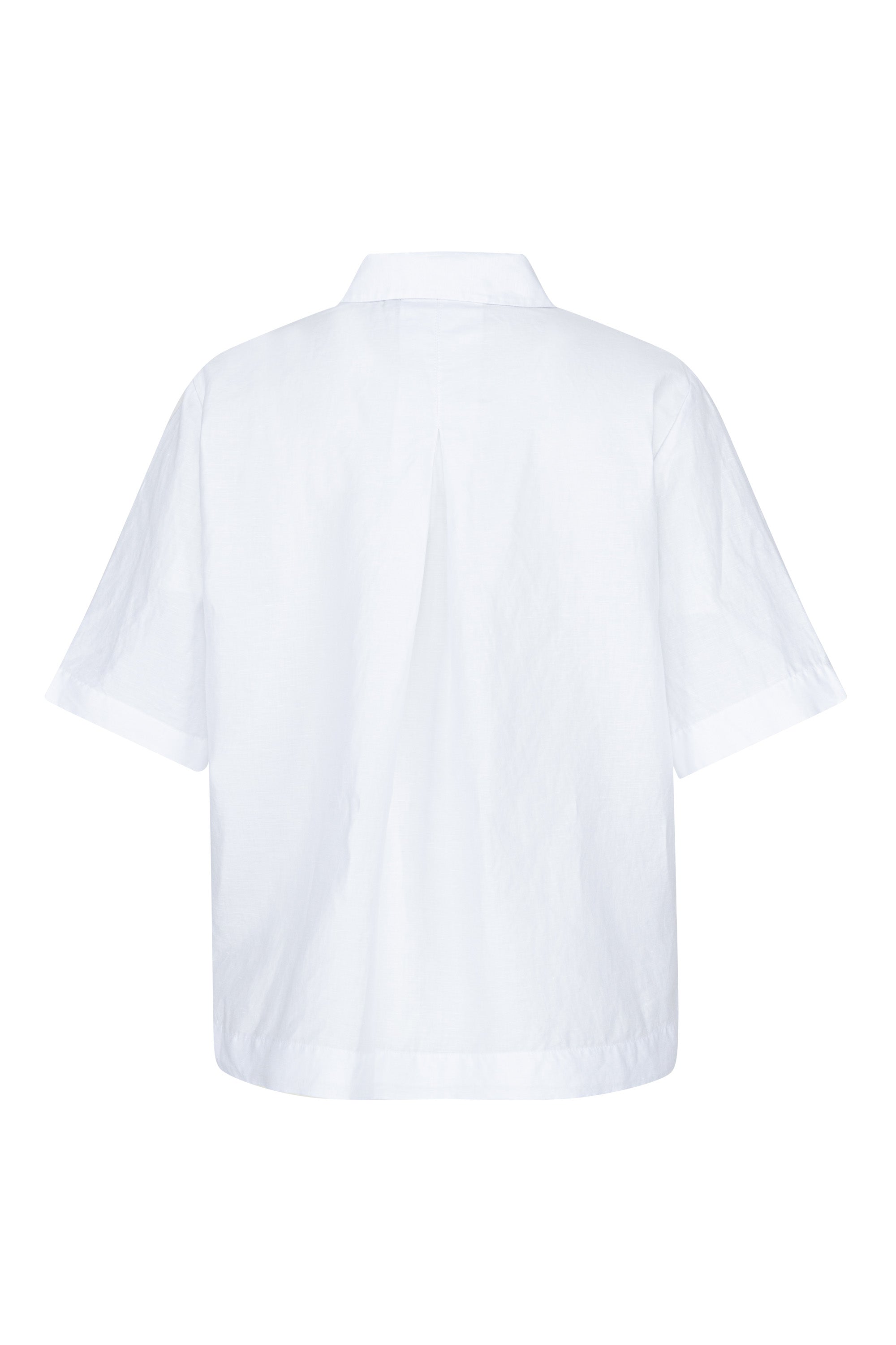 ETERNA LOOSE FIT Kurzarm Bluse - Moonlit Linen White - 5155-00-H366