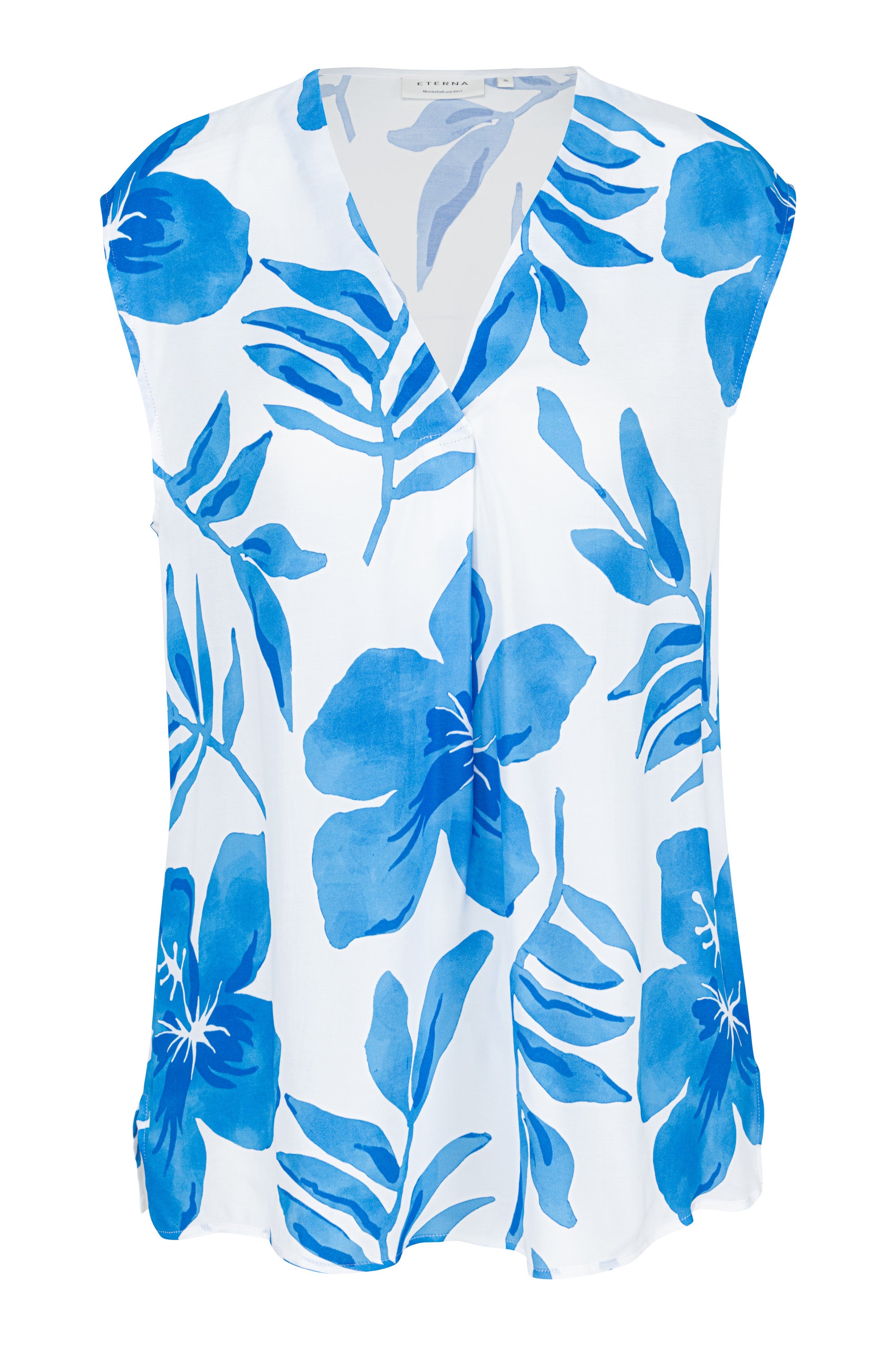 ETERNA Loose Fit ohne Arm Bluse - Azure Palms - 7253-14-A993