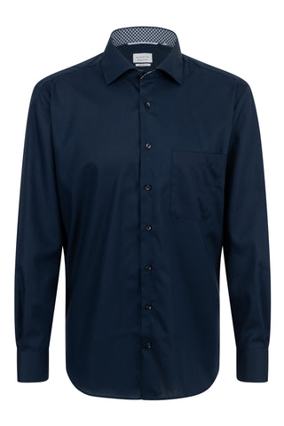 ETERNA COMFORT FIT Natural Stretch Langarm Hemd - Midnight Navy Blue - 1082-19-E15K