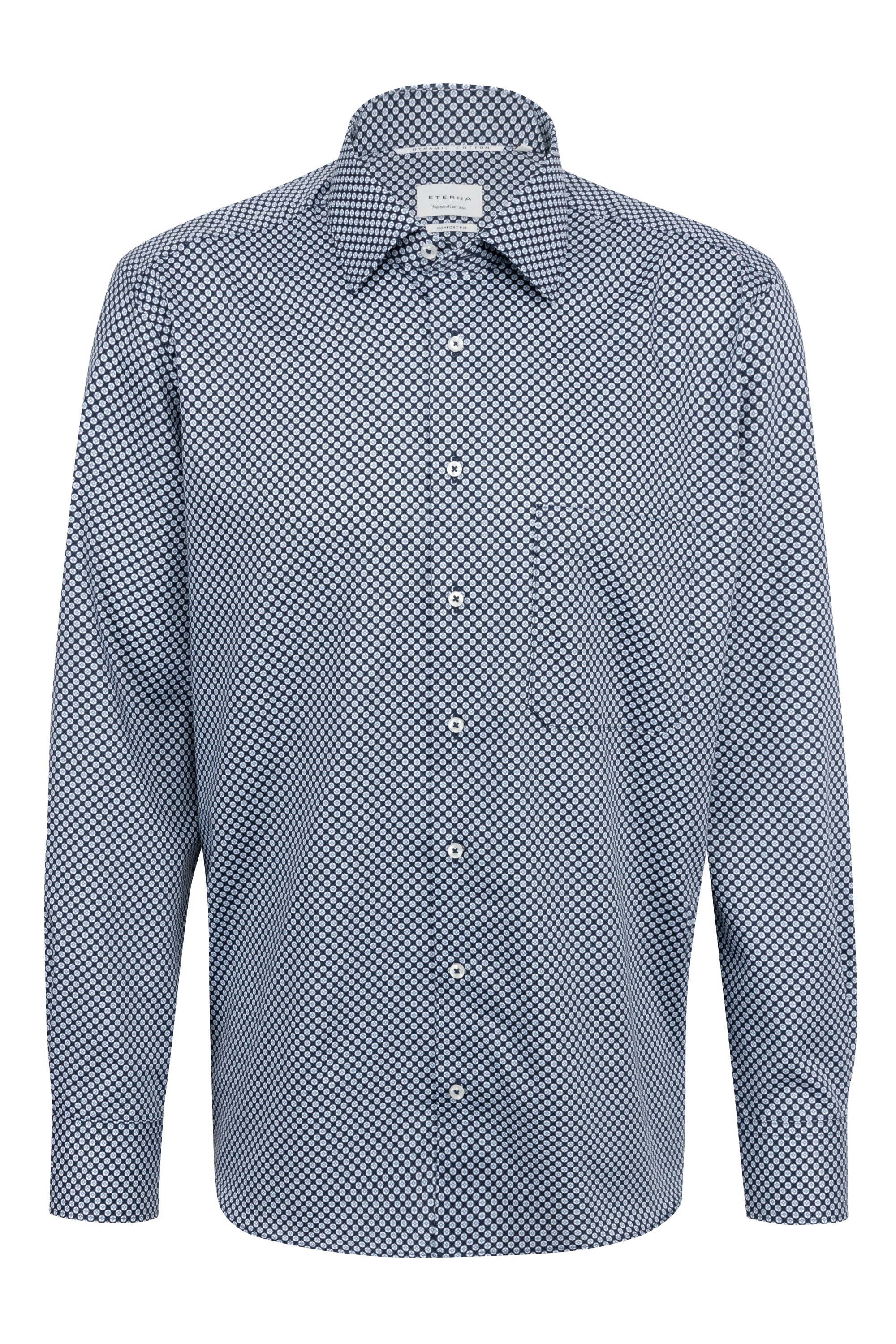 ETERNA COMFORT FIT Langarm Hemd - Dusk Pattern Navy - 1216-19-E181