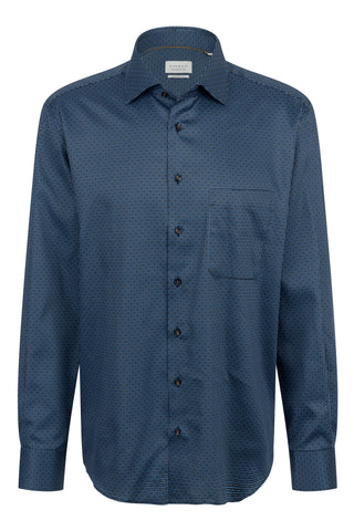 ETERNA COMFORT FIT Langarm Hemd - Ocean Speckle Blue - 1054-16-E19K