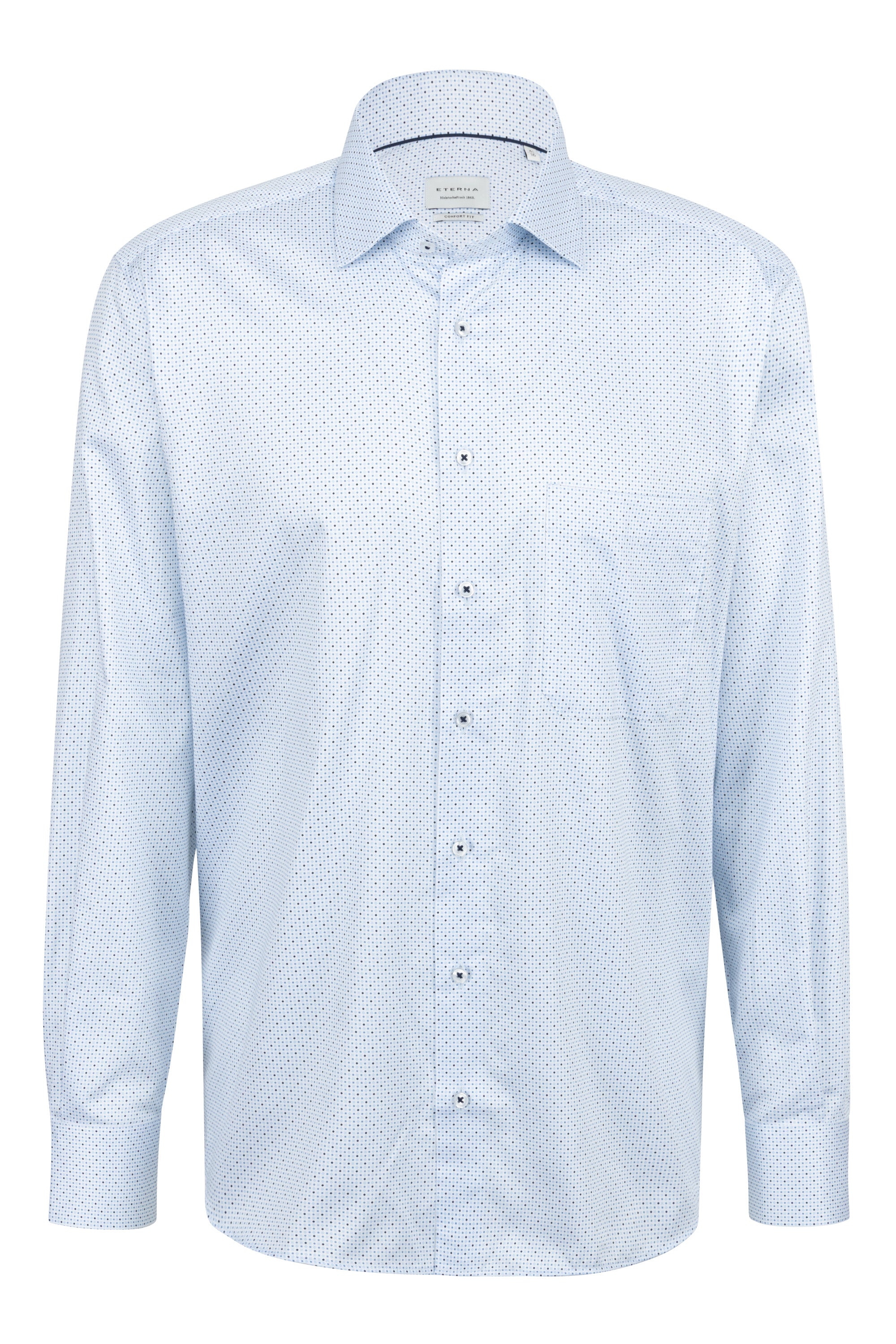 ETERNA COMFORT FIT Langarmhemd - Misty Sky Dots - 1054-11-E19K