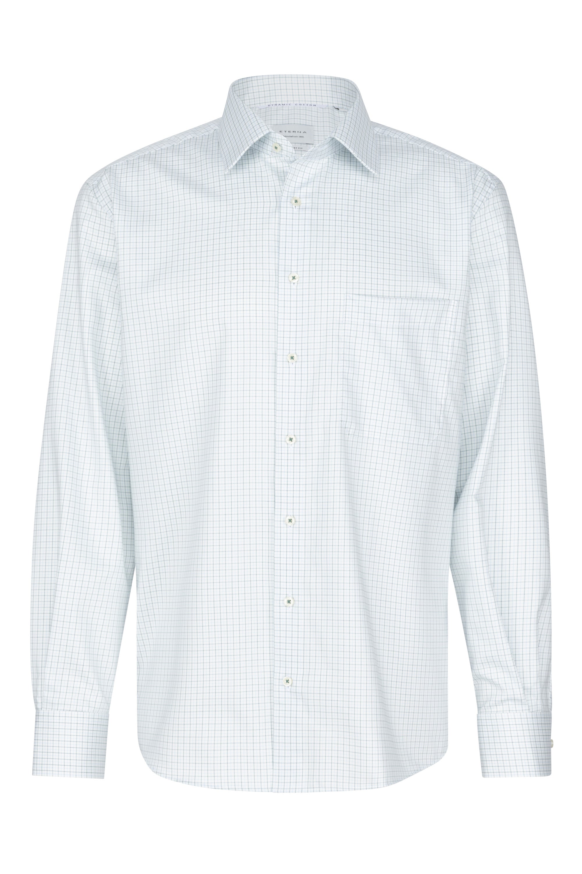ETERNA COMFORT FIT Langarm Hemd - Frosted River Grid - 1277-46-E181