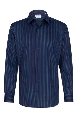ETERNA MODERN FIT Langarm Hemd - Midnight Riviera Blue - 1271-19-X171