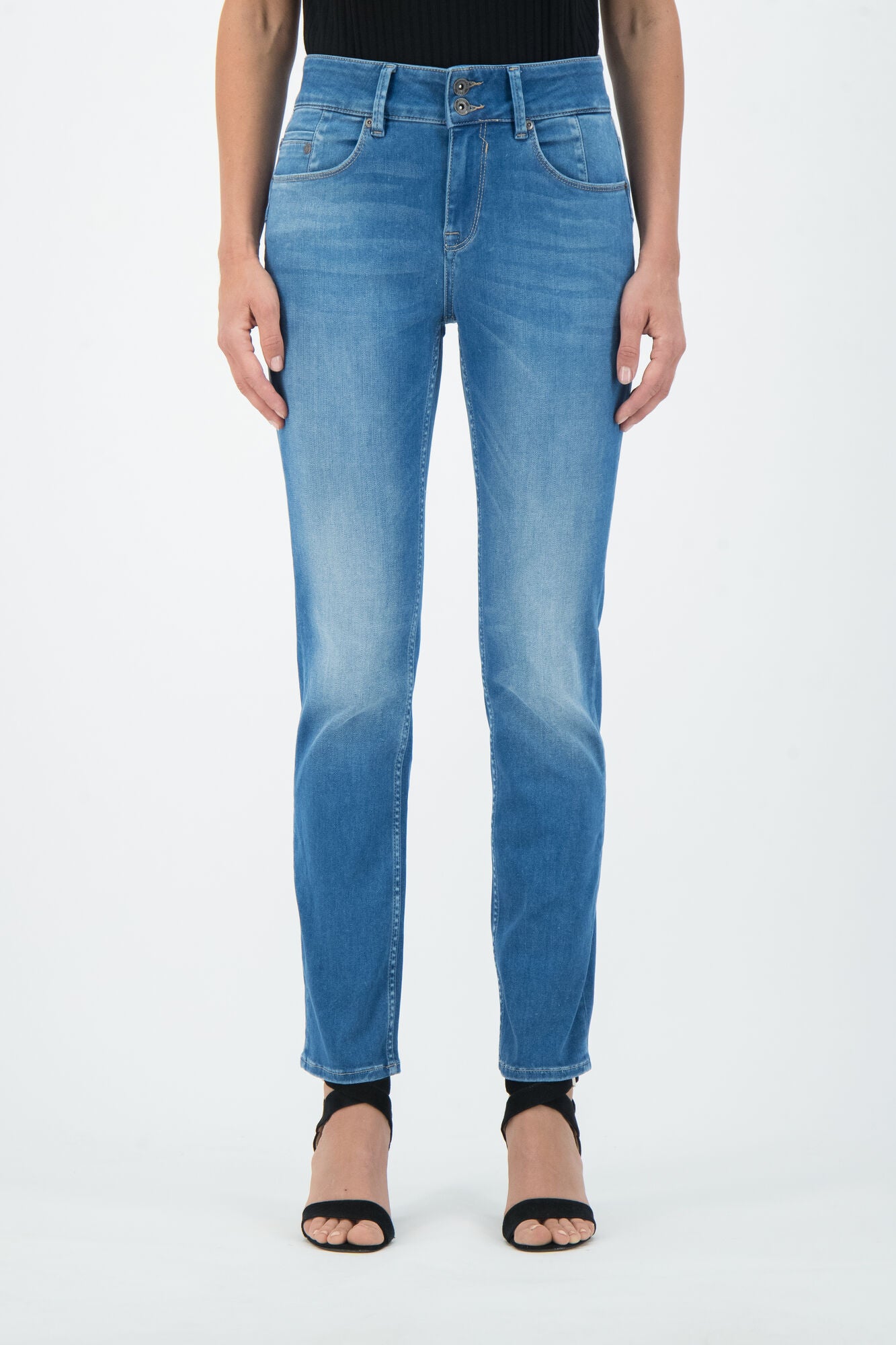 GARCIA CARO CURVED Slimjeans - Glacier Sky Blue - 285.7749