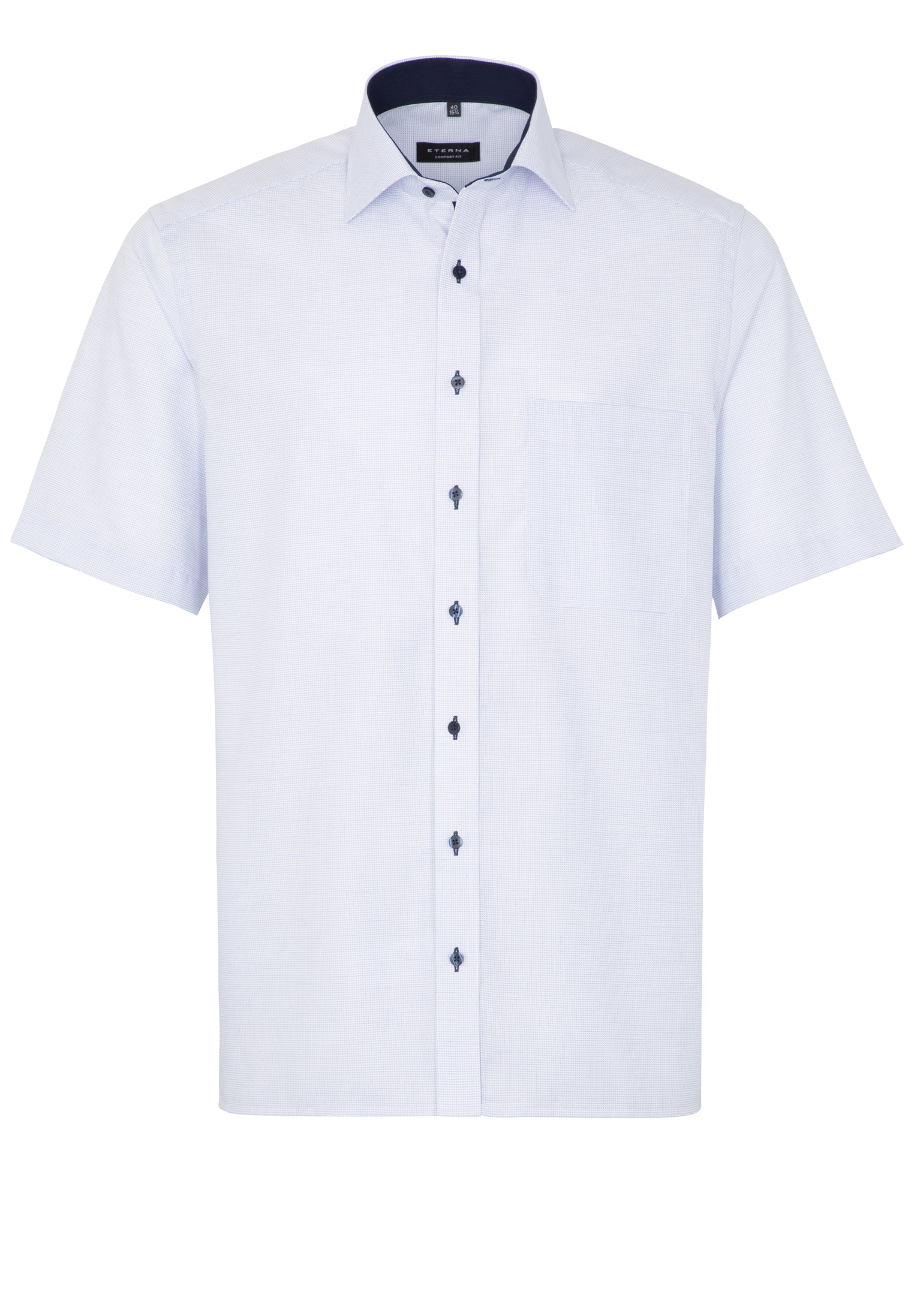ETERNA Comfort Fit Kurzarm Hemd - Azure Mist Blue - 4671-11-K147