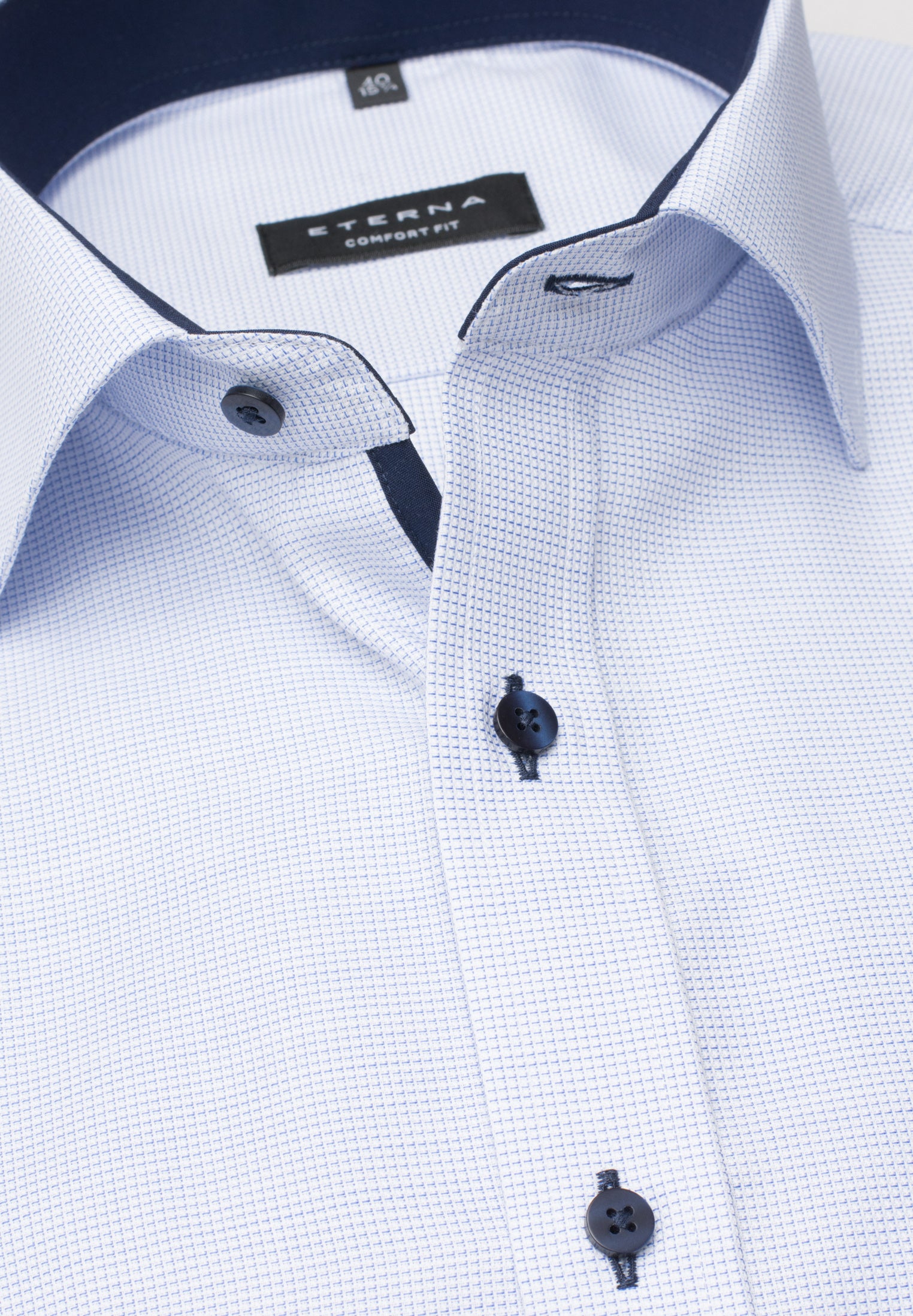 ETERNA Comfort Fit Kurzarm Hemd - Azure Mist Blue - 4671-11-K147